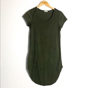 Blue S Dark Green Short Sleeve Dress